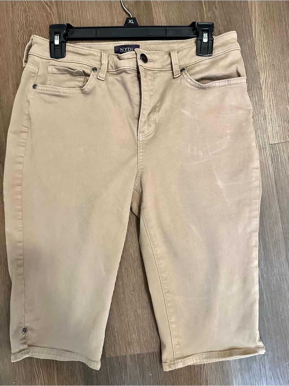 NYDJ Sophie Capri Khaki Tan Stretch Jeans Size 8 - Picture 3 of 7
